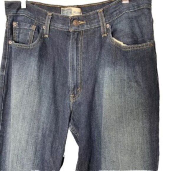 Signature Levis Men Blue Jean Distressed Relaxed Western Skater Streetwear 36X30 - Picture 2 of 7